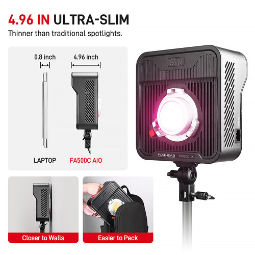 نور GVM FA500C AIO RGB Flathead LED Monolight - تصویر 3