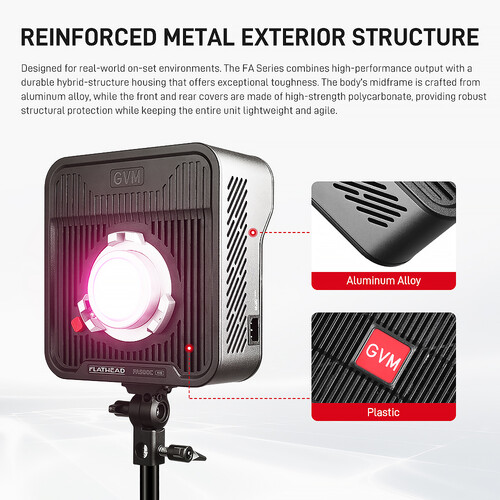 نور GVM FA500C AIO RGB Flathead LED Monolight - تصویر 4