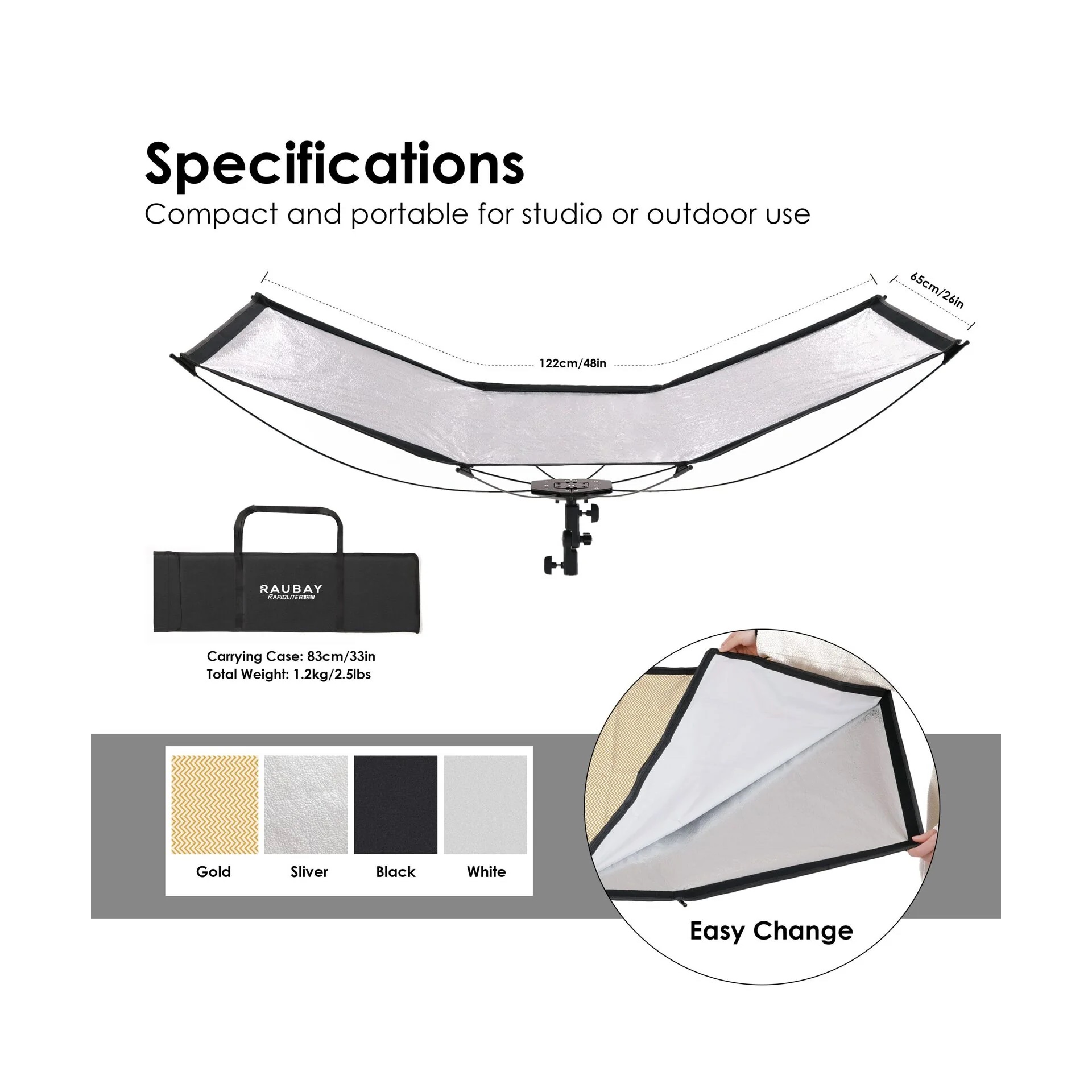 رفلکتور پرتره Rapidlite Curved Reflector CR-120 - تصویر 4